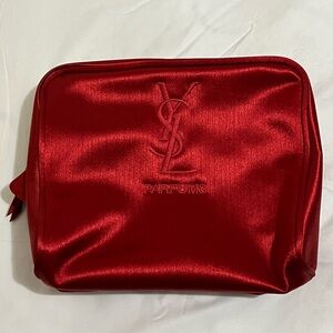 Yves Saint Laurent Luxurious Red Satin Parfums Cosmetic Case